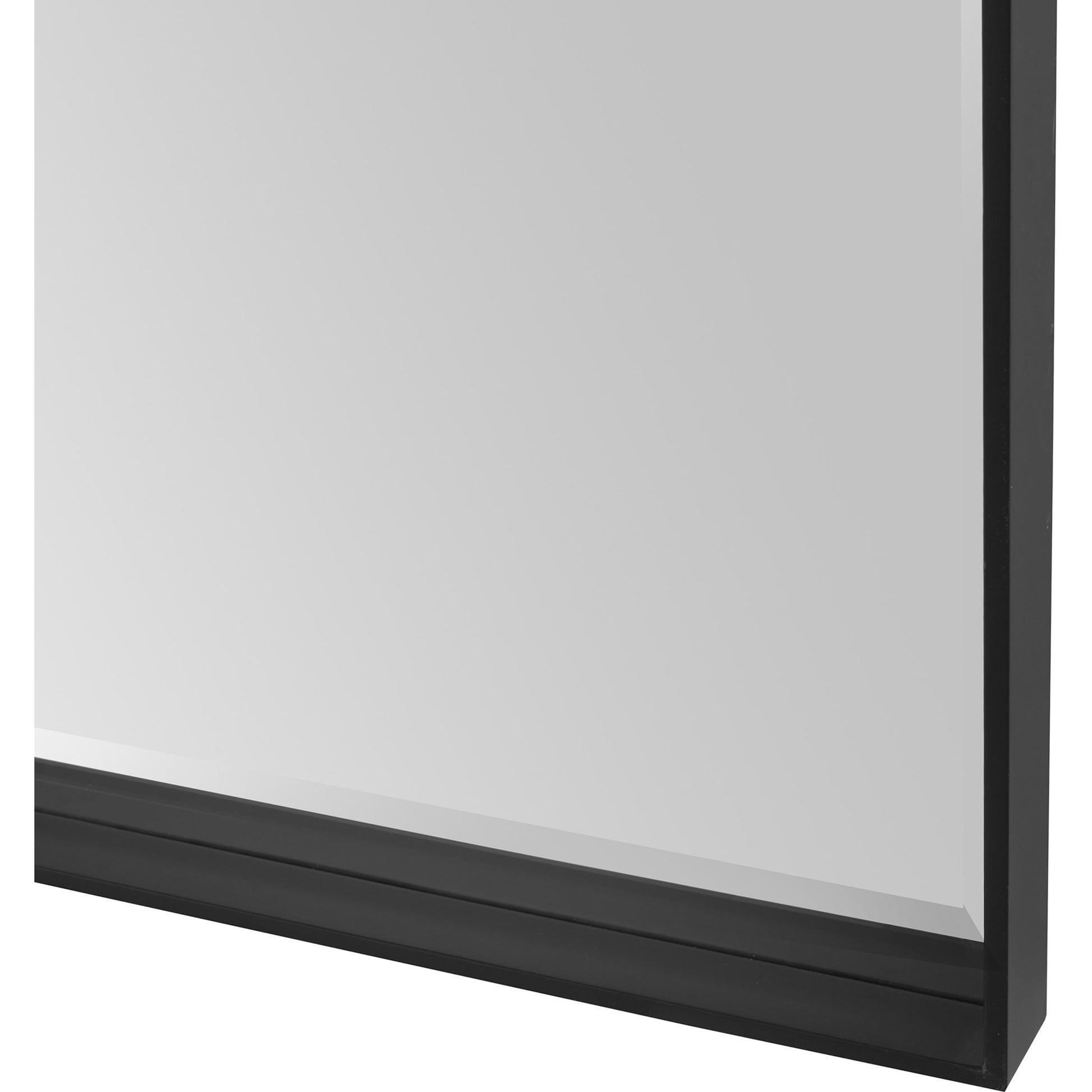 Kahn Mirror by Uttermost in matte black. Made from iron, mdf, glass in a modern style.