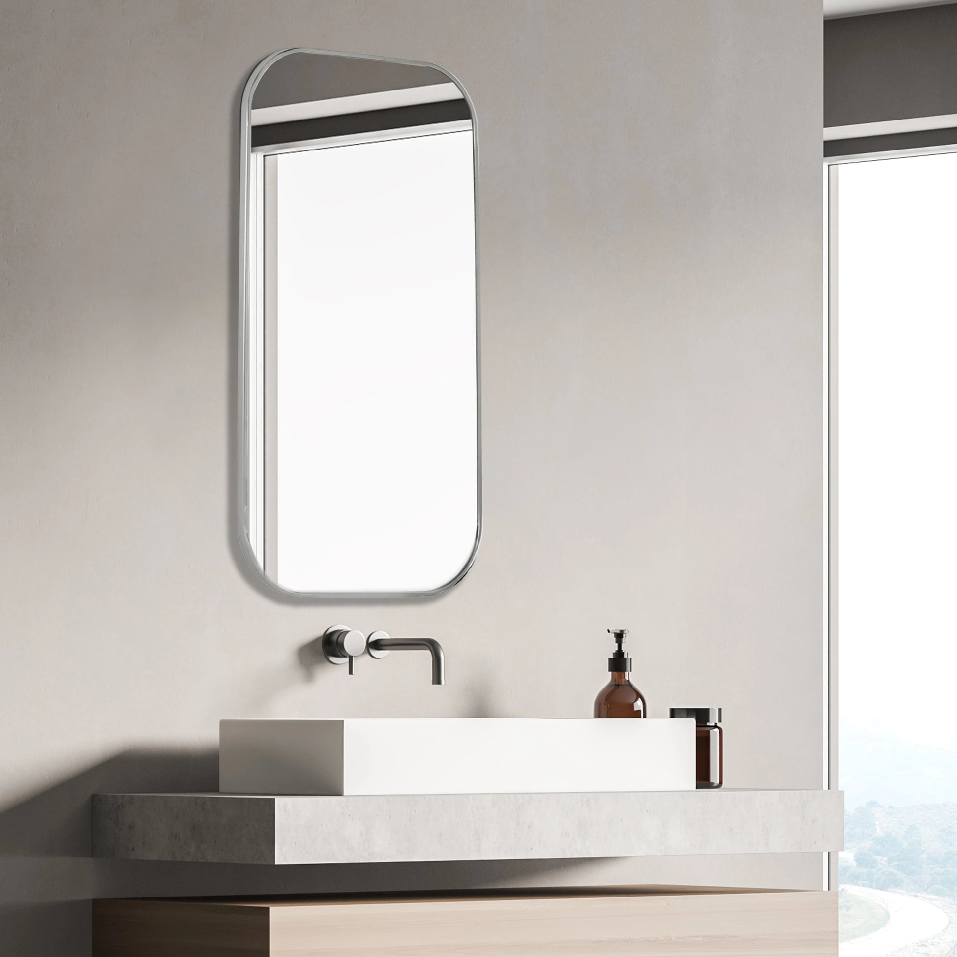 Taft Mirror by Uttermost. Made from stainless steel, mdf, glass in a modern style.