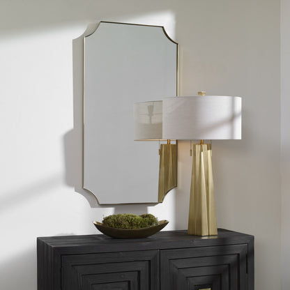 Lennox Scalloped Corner Mirror by Uttermost. Made from unique in a transitional style.