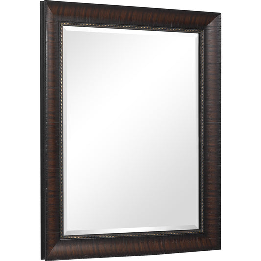 Wythe Mirror by Uttermost in mahogany. Made from mirror, mdf, paper in a transitional style.