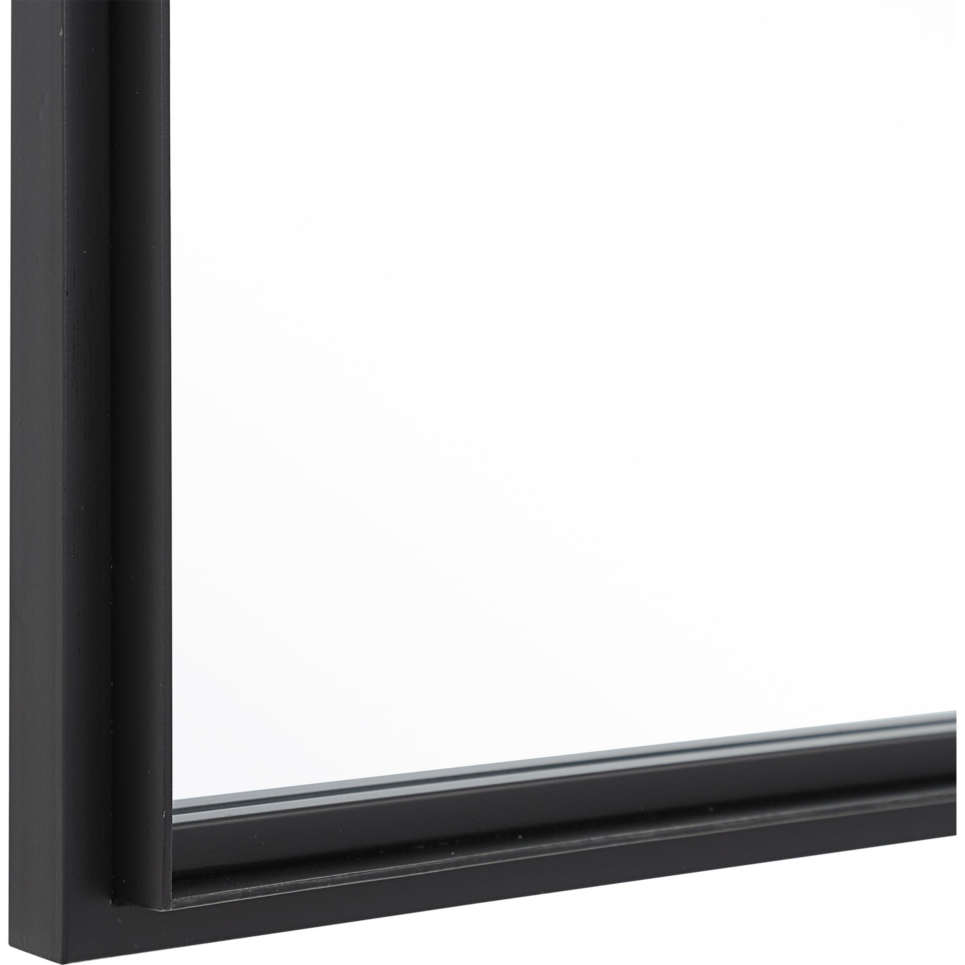 Rousseau Window Mirror by Uttermost in black. Made from iron, mdf, glass in a transitional style.