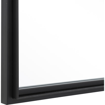 Rousseau Window Mirror by Uttermost in black. Made from iron, mdf, glass in a transitional style.