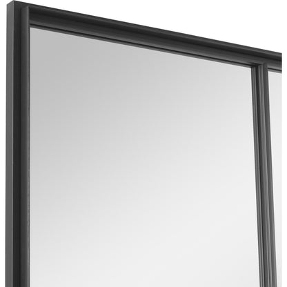 Rousseau Window Mirror by Uttermost in black. Made from iron, mdf, glass in a transitional style.