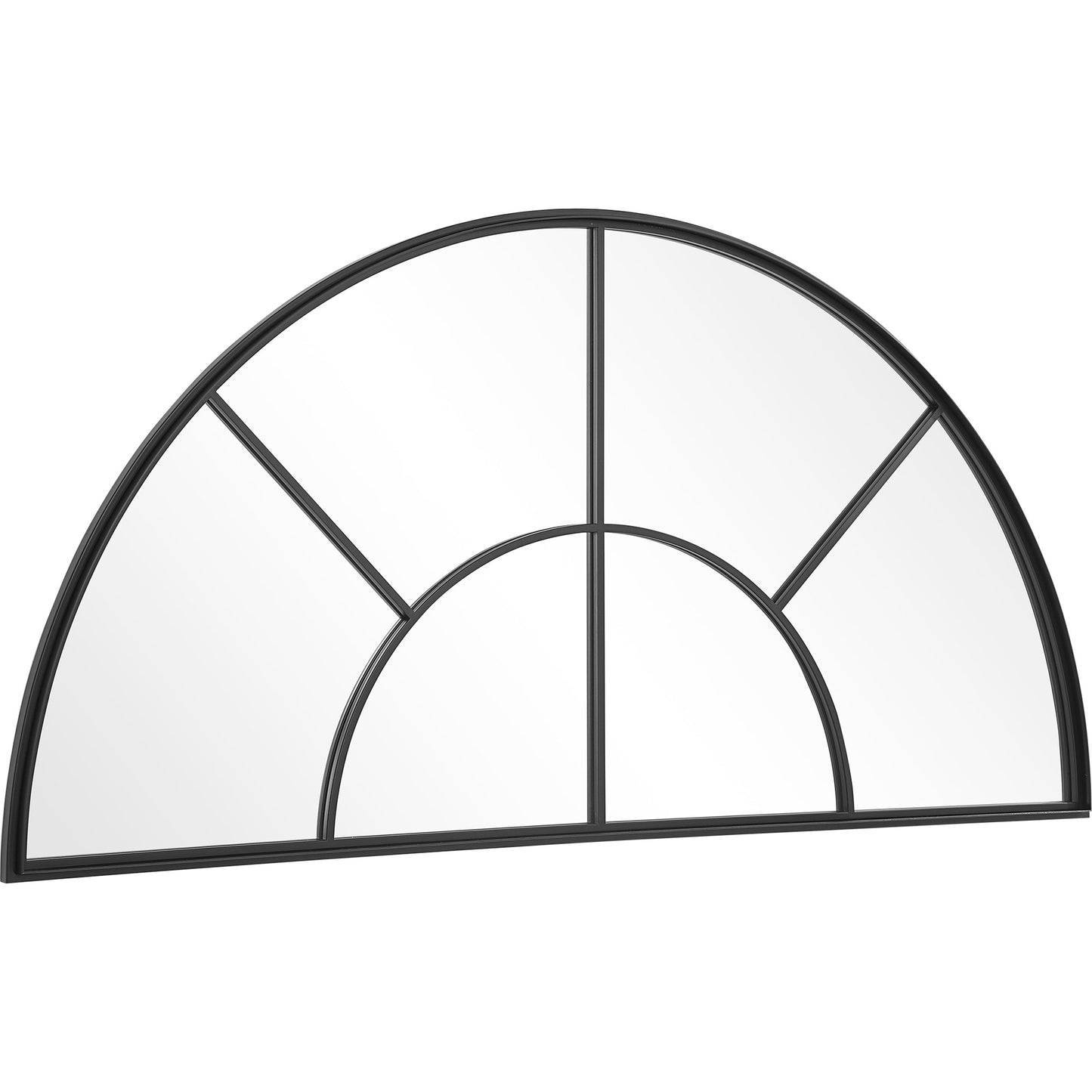 000 SI-1750288 | Primary Silo | Rousseau Window Arch Mirror by Uttermost in black. Made from iron, mdf, glass in a transitional style.