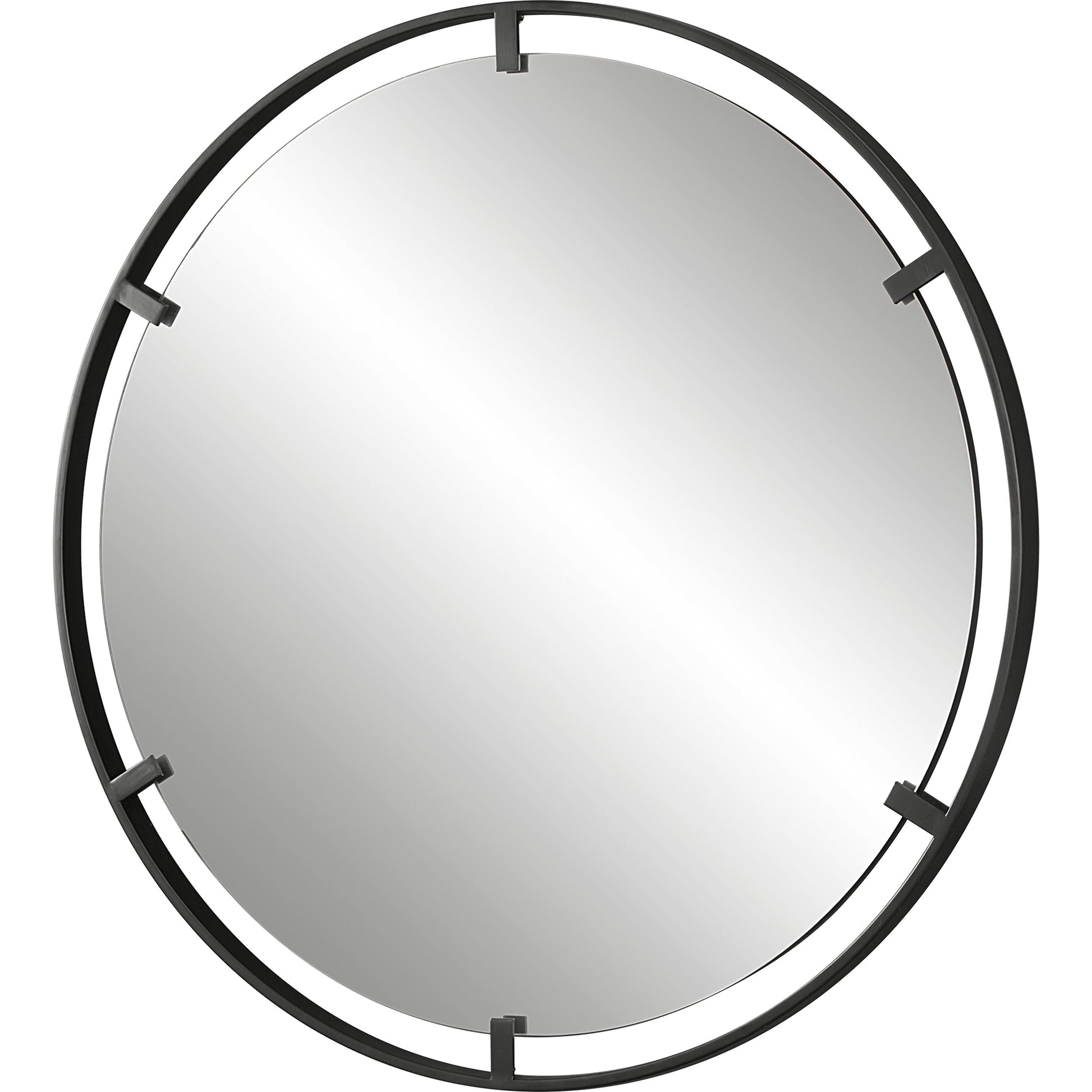 Cashel Mirror by Uttermost in satin black. Made from mdf, iron, mirror in a modern style.
