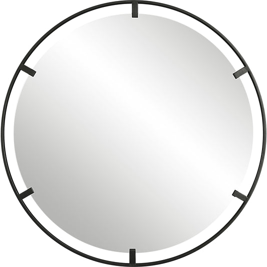 Cashel Mirror by Uttermost in satin black. Made from mdf, iron, mirror in a modern style.