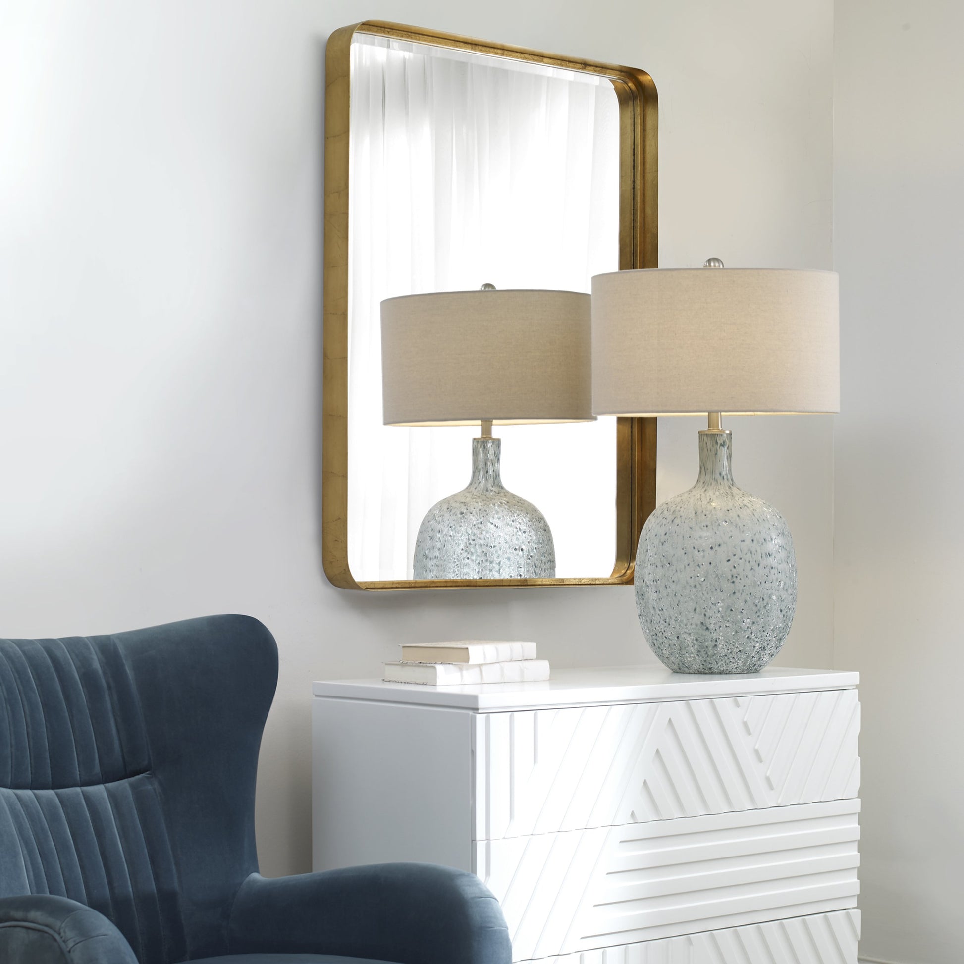 Crofton Large Mirror by Uttermost. Made from mdf, iron, mirror in a modern style.