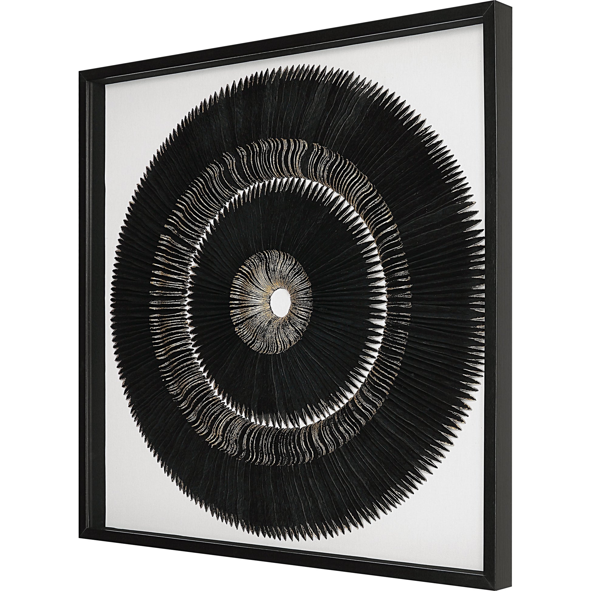 Sandara and Shadow Box by Uttermost in black, gold. Made from pine, paper, glass, linen, velvet in a eclectic & global style.