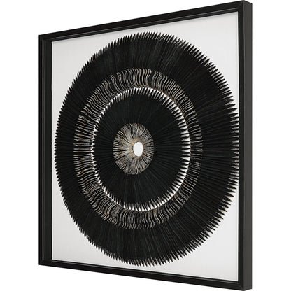 Sandara and Shadow Box by Uttermost in black, gold. Made from pine, paper, glass, linen, velvet in a eclectic & global style.