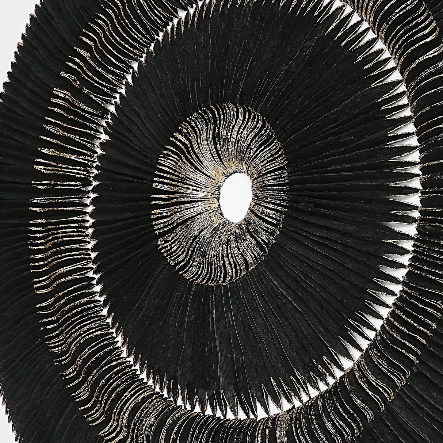 002 SI-1754840 | Closeup | Sandara and Shadow Box by Uttermost in black, gold. Made from pine, paper, glass, linen, velvet in a eclectic & global style.