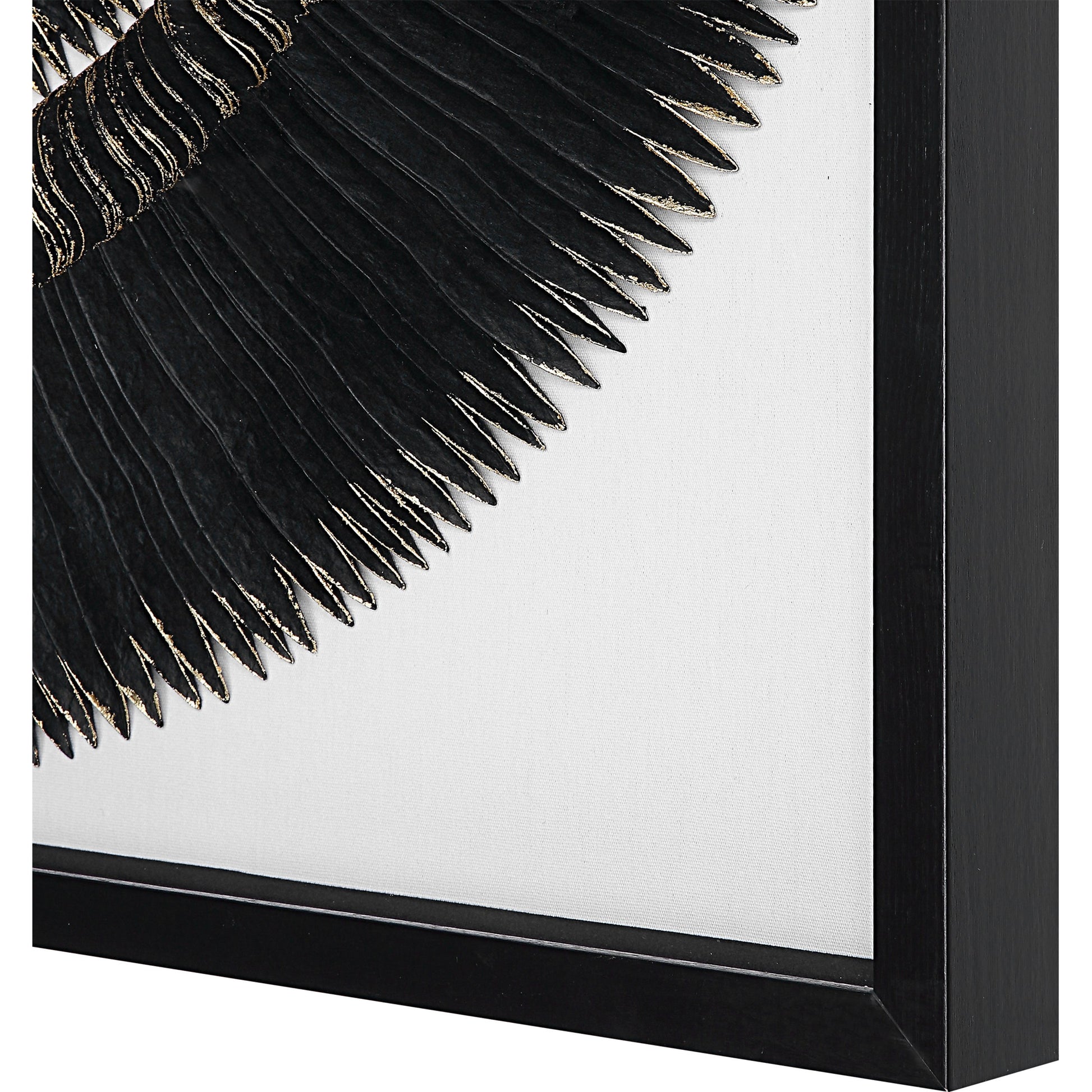 Sandara and Shadow Box by Uttermost in black, gold. Made from pine, paper, glass, linen, velvet in a eclectic & global style.