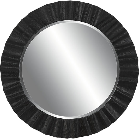 Caribou Round Mirror by Uttermost in dark espresso. Made from firwood, mdf, mirror in a modern style.