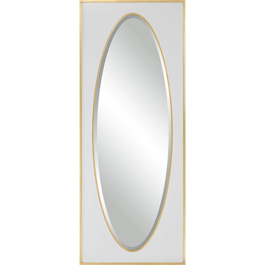 Danbury Mirror by Uttermost in white, gold leaf. Made from pine, mdf, glass in a modern style.
