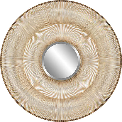 Bauble Round Mirror by Uttermost in antique gold. Made from iron, mirror, mdf in a coastal style.