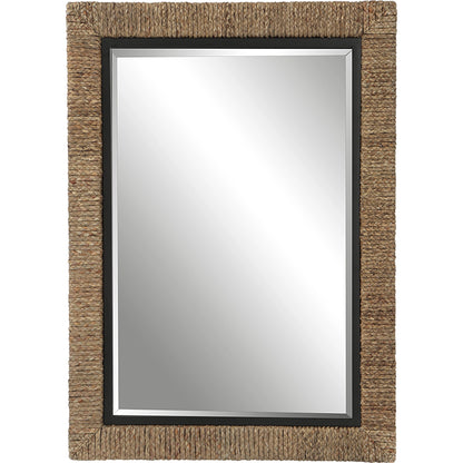 Island Mirror by Uttermost. Made from mirror, mdf, iron, straw rope in a modern style.