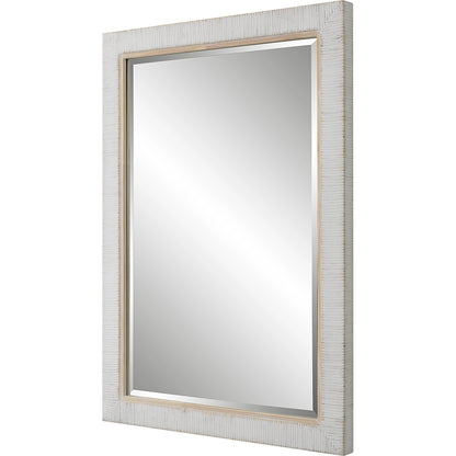 Cape Mirror by Uttermost in whitewashed. Made from mirror, mdf, rattan, oak in a modern style.