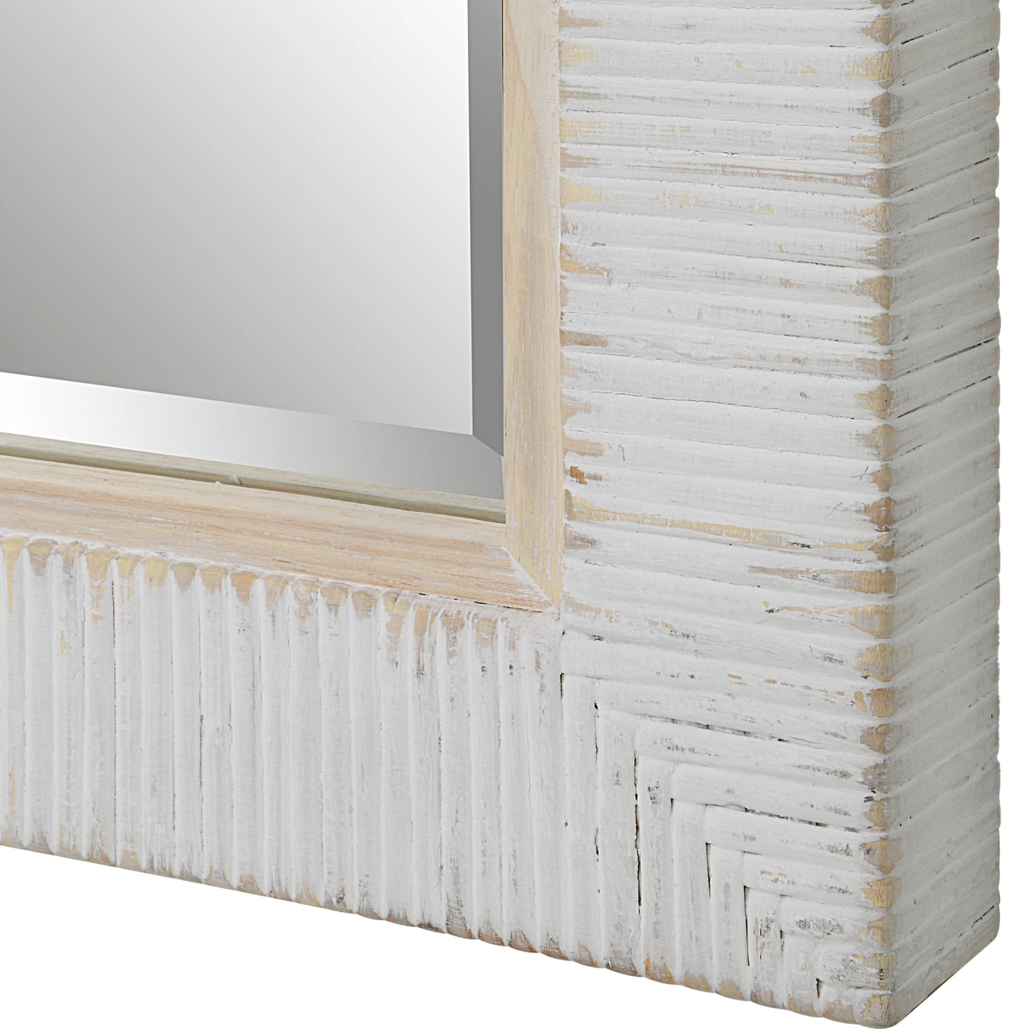 003 SI-1981170 | Additional Silo | Cape Mirror by Uttermost in whitewashed. Made from mirror, mdf, rattan, oak in a modern style.
