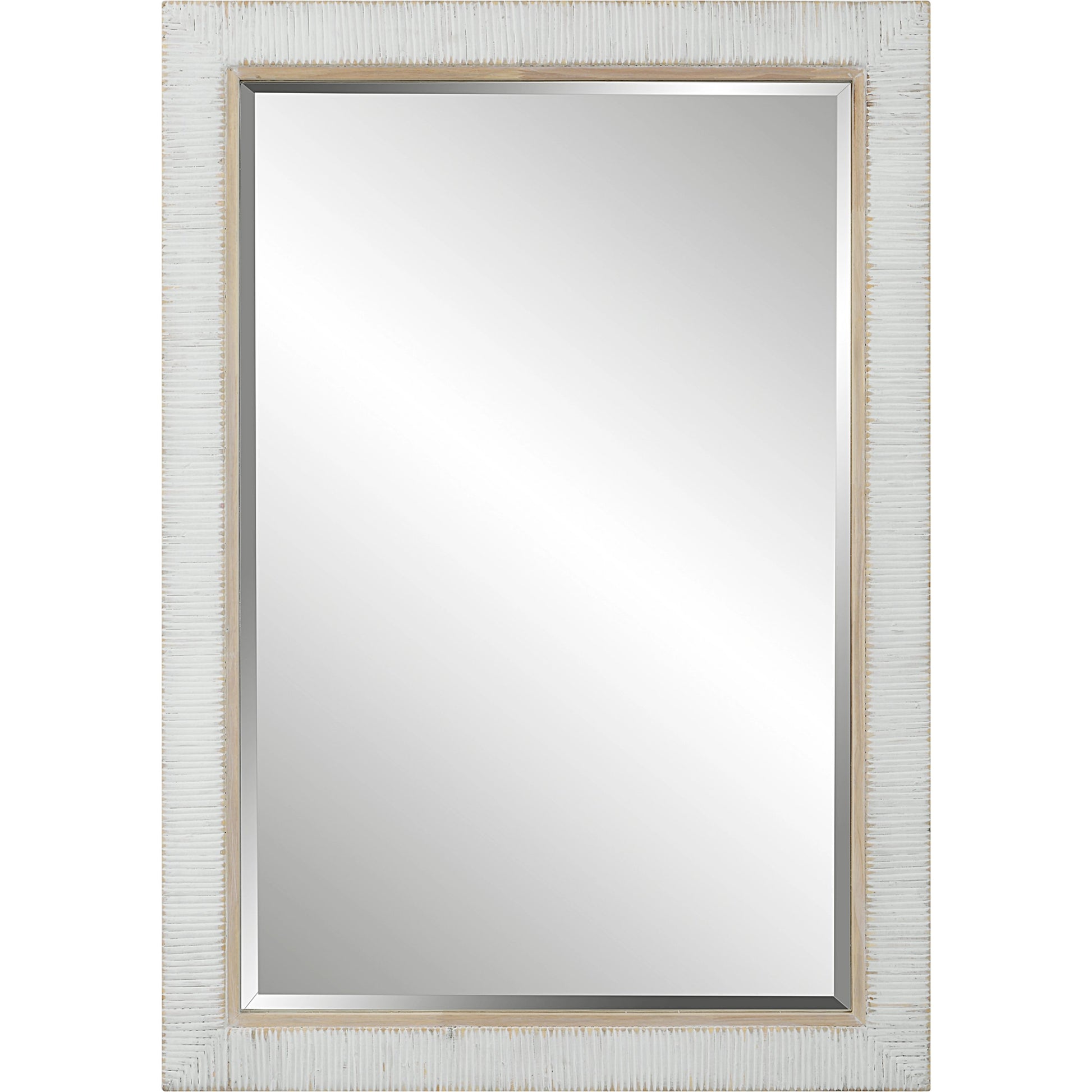 Cape Mirror by Uttermost in whitewashed. Made from mirror, mdf, rattan, oak in a modern style.