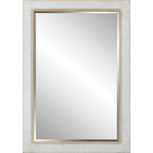 Cape Mirror by Uttermost in whitewashed. Made from mirror, mdf, rattan, oak in a modern style.
