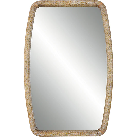Tiki Mirror by Uttermost. Made from mirror, rattan, mdf in a coastal style.