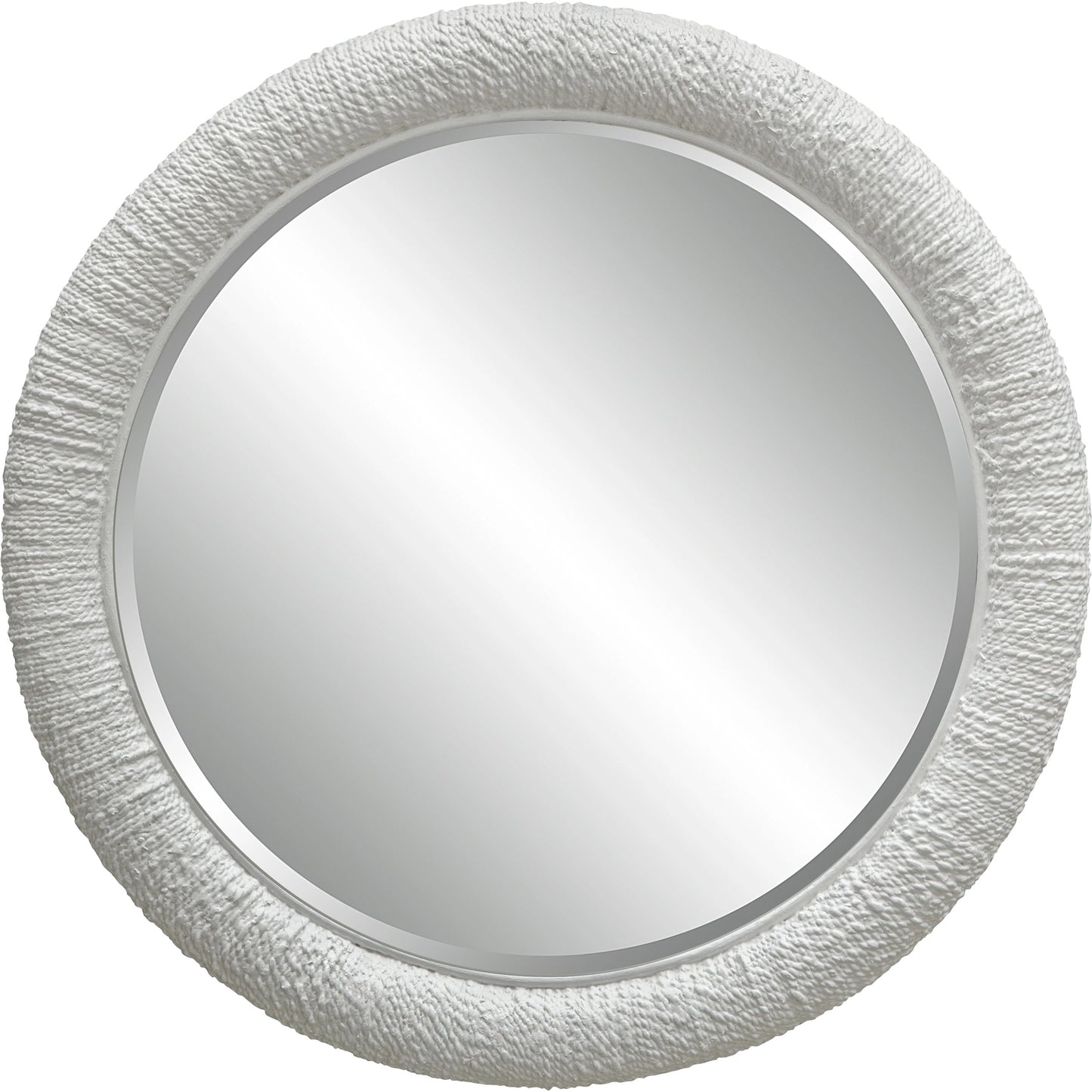 001 SI-1981159 | Primary Silo | Mariner Round Mirror by Uttermost. Made from banana weaving, rattan, plywood, glass in a modern style.