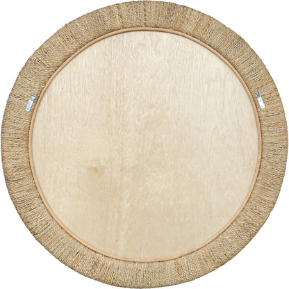 Mariner Round Mirror by Uttermost. Made from banana weaving, rattan, plywood, glass in a modern style.