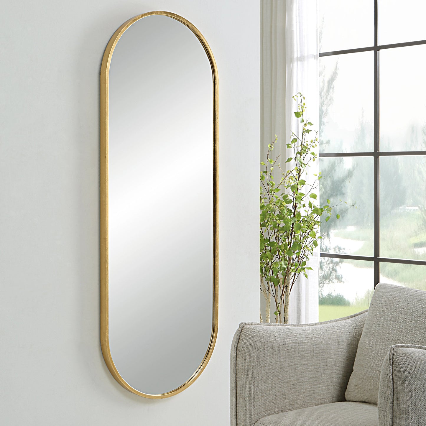 009 SI-1981175 | Lifestyle | Varina Tall Mirror by Uttermost. Made from mdf, iron, mirror in a modern style.
