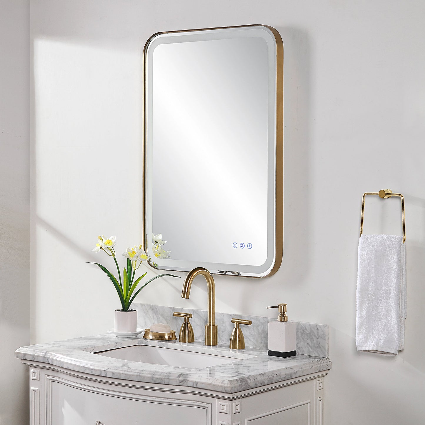 030 SI-1981193 | Lifestyle | Crofton Lighted Vanity Mirror by Uttermost. Made from unique in a modern style.