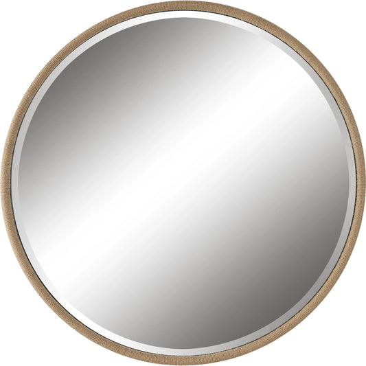 Ranchero Round Mirror by Uttermost. Made from iron, mdf, mirror, rope in a modern style.