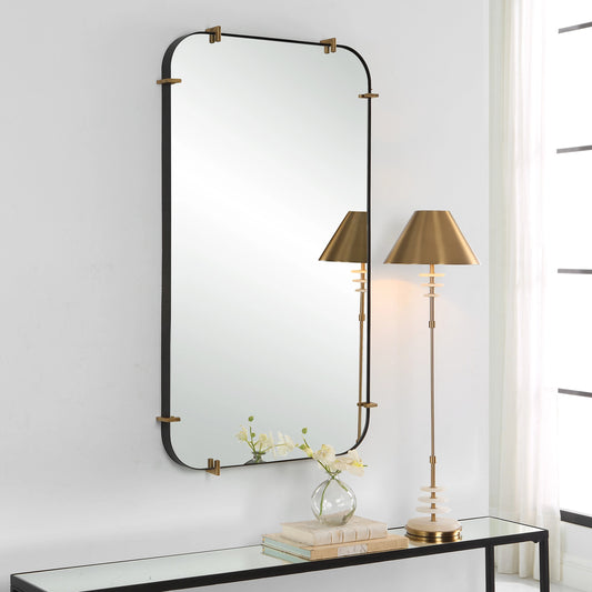 Pali Mirror by Uttermost in gold. Made from mdf, mirror, iron in a modern style.