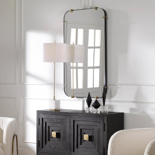 Pali Mirror by Uttermost in gold. Made from mdf, mirror, iron in a modern style.