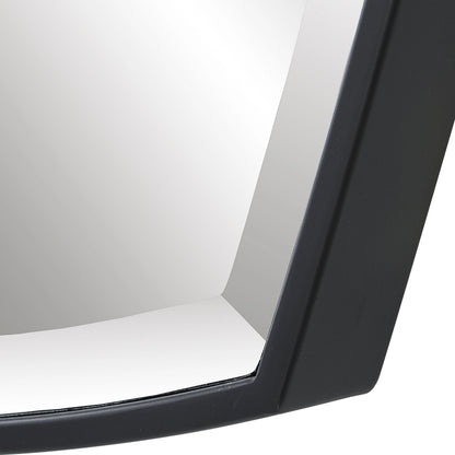 Crest Curved Mirror by Uttermost in satin black. Made from metal, mirror in a modern style.
