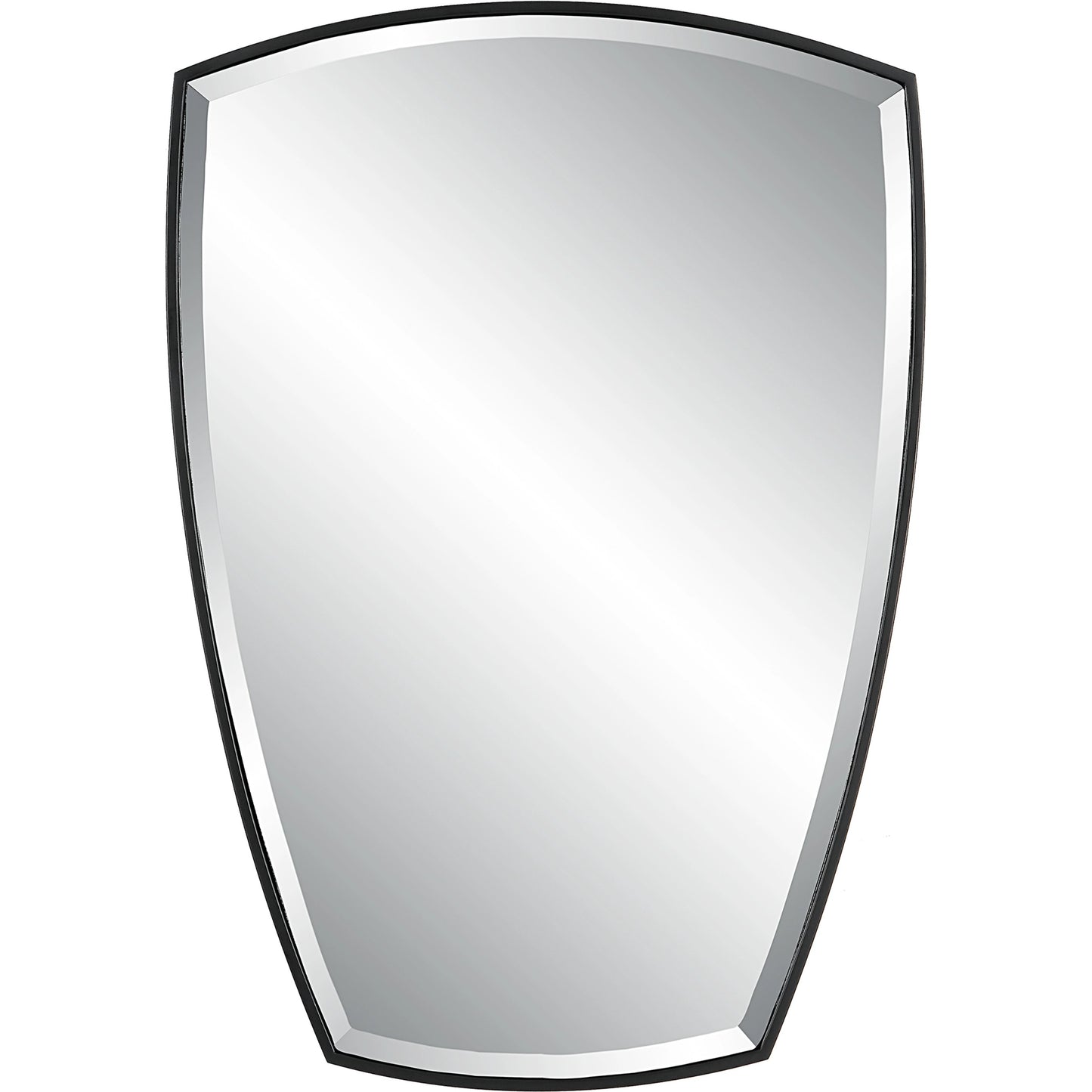 001 SI-1981216 | Primary Silo | Crest Curved Mirror by Uttermost in satin black. Made from metal, mirror in a modern style.