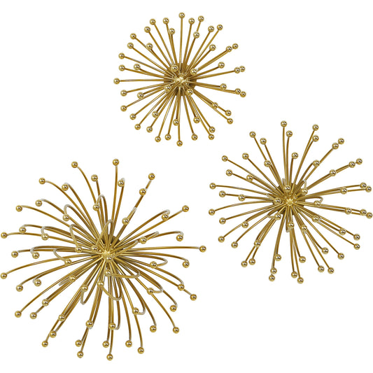 Aga Wall Decor by Uttermost in gold. Made from metal in a modern style.