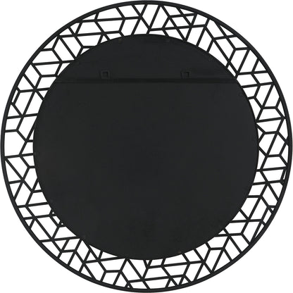 Mosaic Round Mirror by Uttermost in black. Made from mdf, iron, mirror in a modern style.