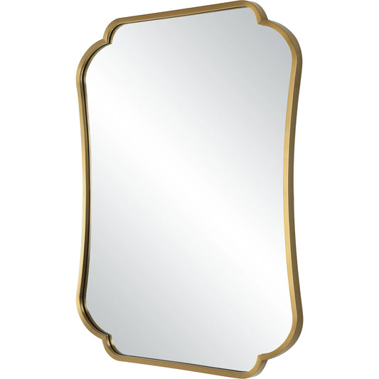 Athena Mirror by Uttermost in brass. Made from stainless steel, mirror, mdf in a modern style.