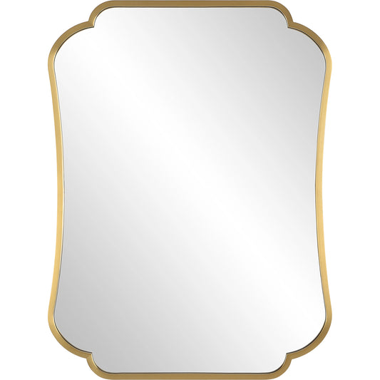 Athena Mirror by Uttermost in brass. Made from stainless steel, mirror, mdf in a modern style.