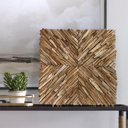 Outland Wood Wall Decor by Uttermost in natural weathered. Made from title tsca vi with mixwood in a modern style.