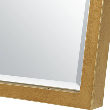 Boundary Arch Mirror by Uttermost in antiqued gold leaf. Made from iron, mdf, mirror in a modern style.