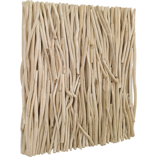 Gathered Teak Square Wall Decor by Uttermost. Made from teak branch in a modern style.