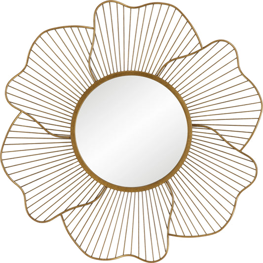Blossom Floral Mirror by Uttermost in gold. Made from steel, mirror, mdf in a modern style.