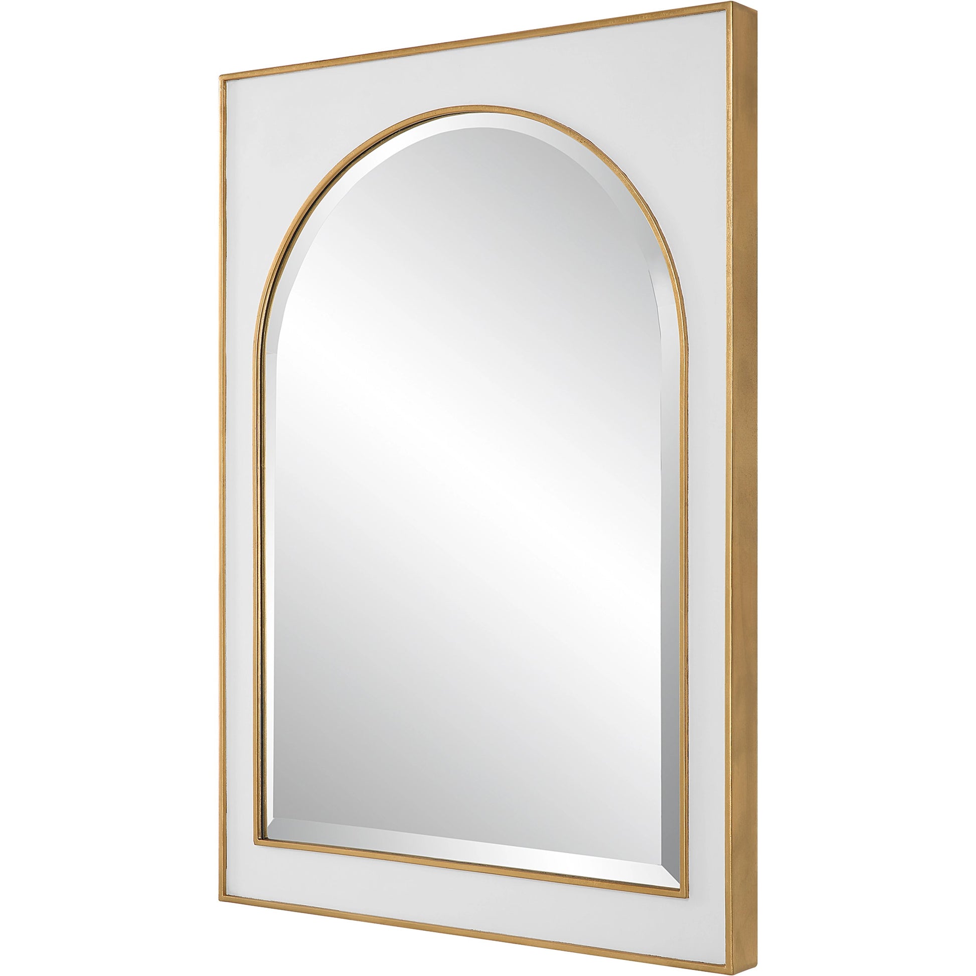 Crisanta Arch Mirror by Uttermost in gold. Made from mirror, iron, mdf in a modern style.