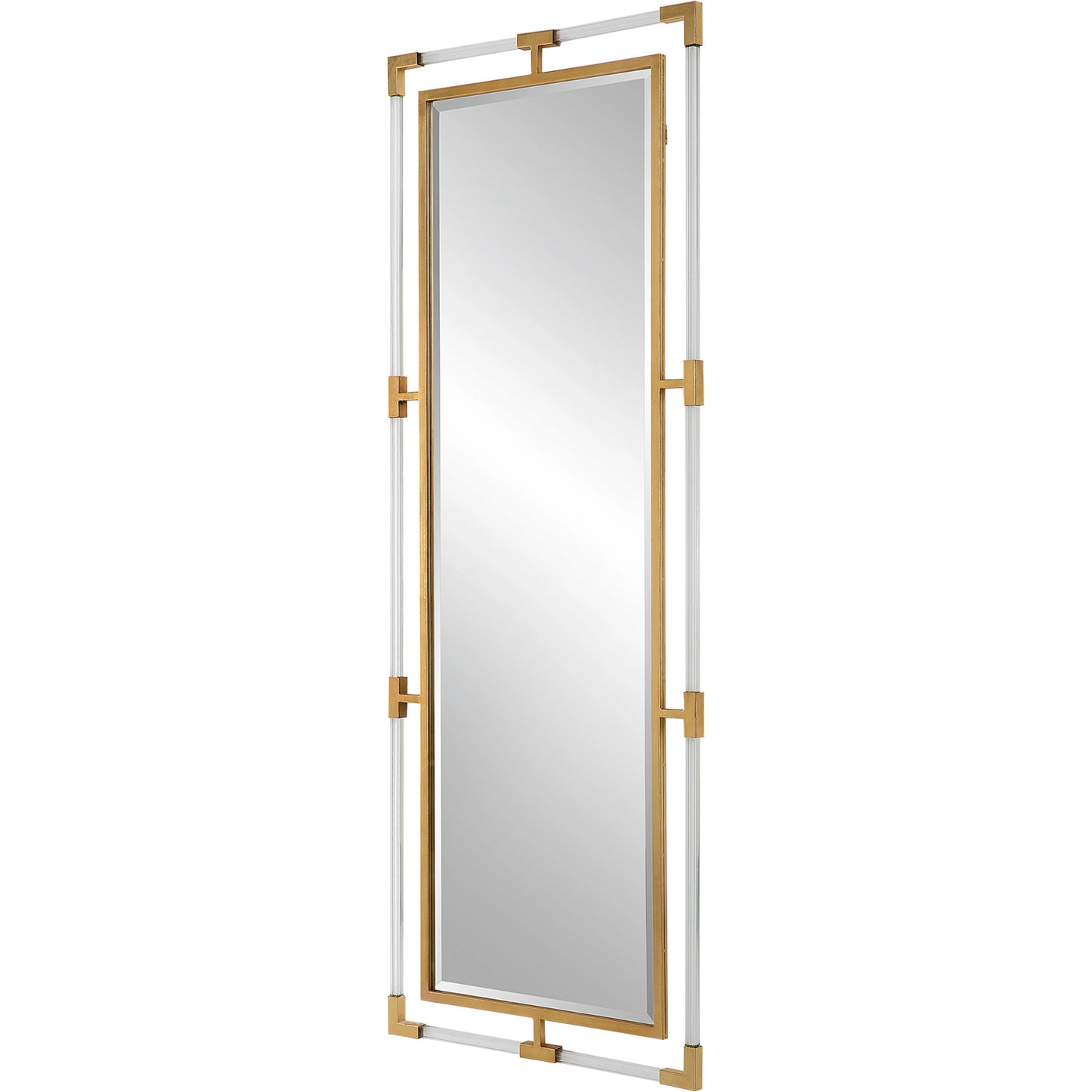 004 SI-2016415 | Additional Silo | Balkan Tall Mirror by Uttermost in gold. Made from mirror, acrylic, iron, mdf in a modern style.