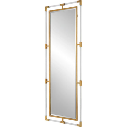 Balkan Tall Mirror by Uttermost in gold. Made from mirror, acrylic, iron, mdf in a modern style.