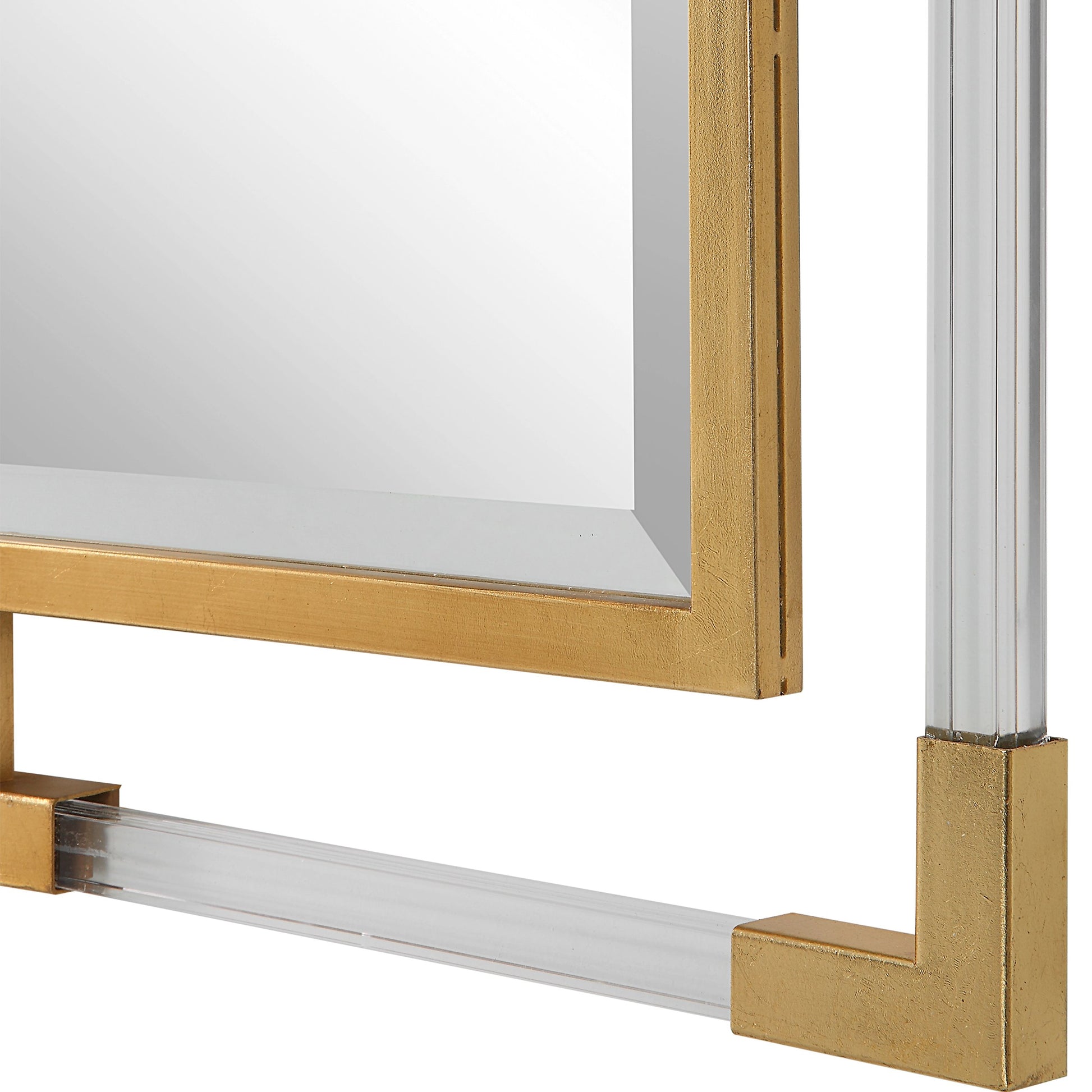Balkan Tall Mirror by Uttermost in gold. Made from mirror, acrylic, iron, mdf in a modern style.