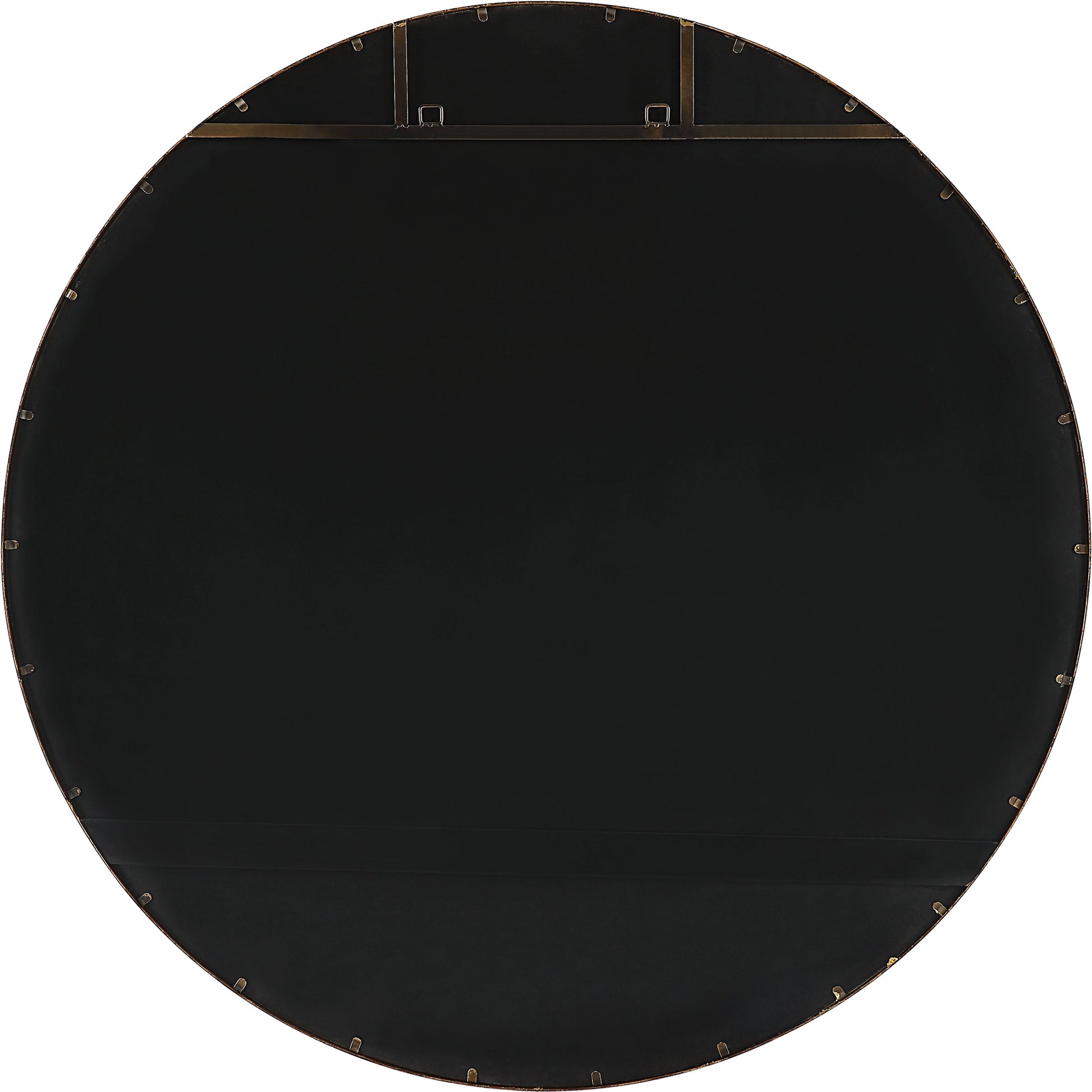 Junius Round Mirror by Uttermost in gold. Made from mirror, mdf, iron in a modern style.