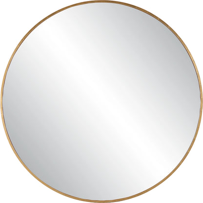 Junius Round Mirror by Uttermost in gold. Made from mirror, mdf, iron in a modern style.