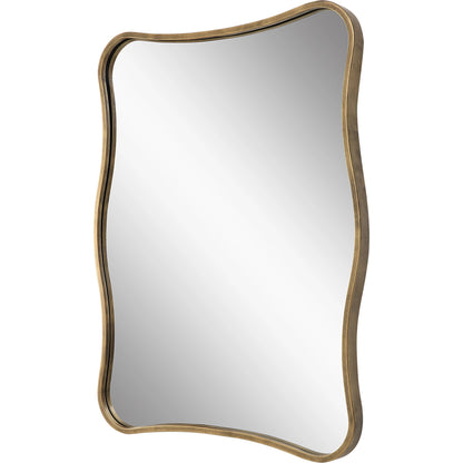 Pavia Curvy Vanity Mirror by Uttermost in gold. Made from iron, mirror, mdf in a modern style.