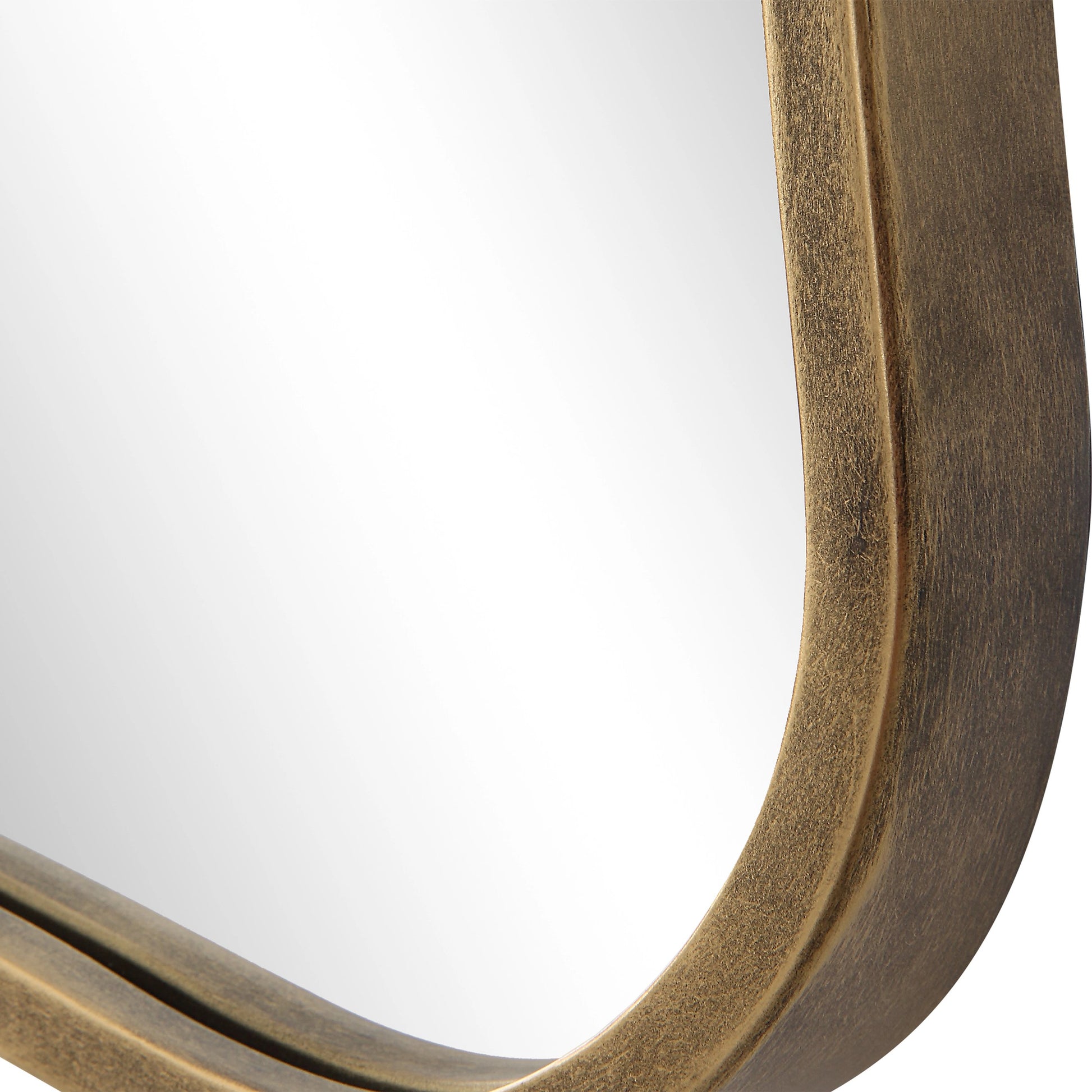 Pavia Curvy Vanity Mirror by Uttermost in gold. Made from iron, mirror, mdf in a modern style.