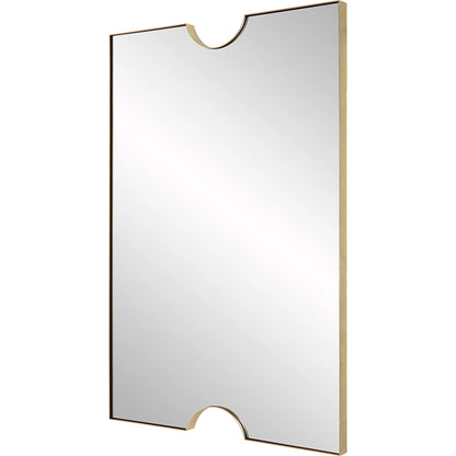 Ticket Vanity Mirror by Uttermost in gold. Made from iron, mirror, mdf in a modern style.